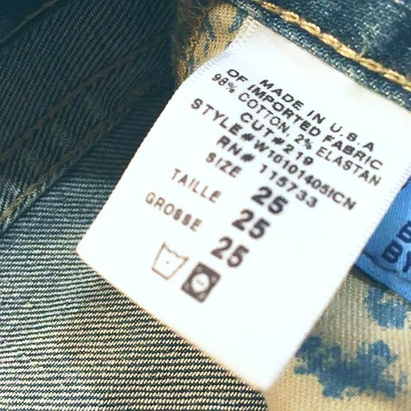 WOMEN'S GOLD SIGN STRAIGHT LEG DENIM JEANS WOMENS SIZE 25 DESIGNER BLUE PANTS - Picture 7 of 7